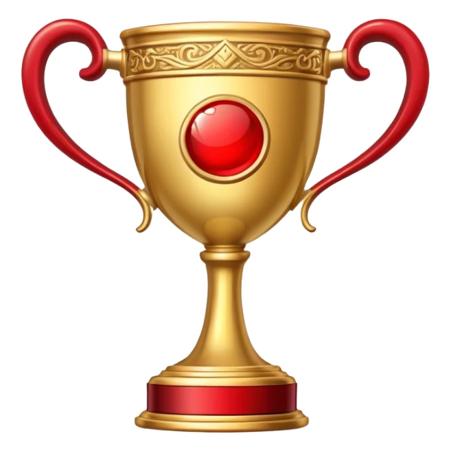 championship trophy cup with red details sticker