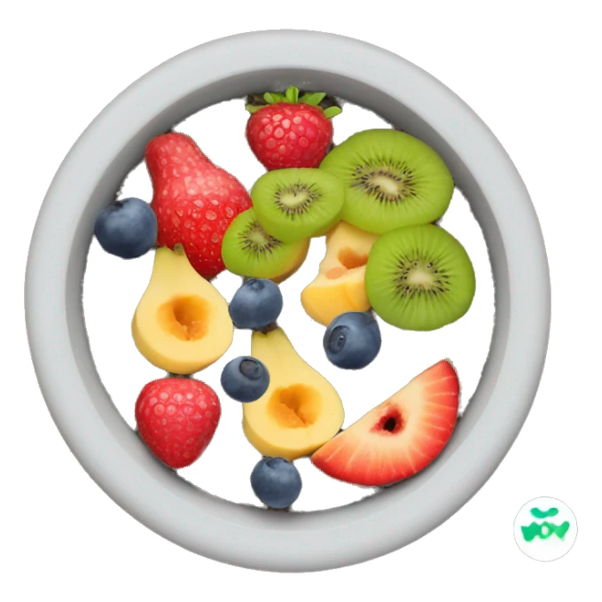 chia seed bowl with fruit toppings sticker