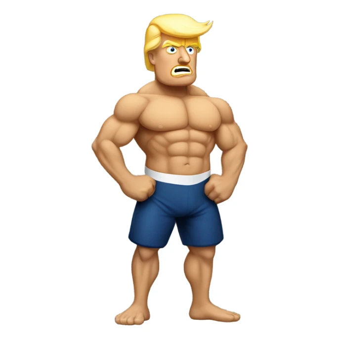 Donald Trump with muscles sticker