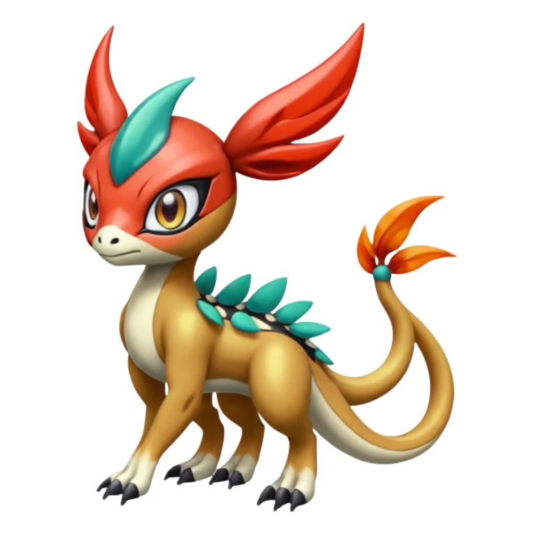 Colorful Smooth Soft Jelly-like scaley Meloetta-Guilmon-Wargreymon-Protogen-Pokémon-Digimon-Fakémon-fusion-hybrid-creature sticker