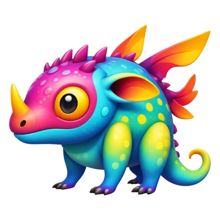 colorful vibrant Fakémon-creature with random markings sticker