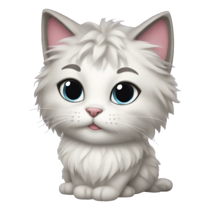fluffy cat in a princess dress  sticker