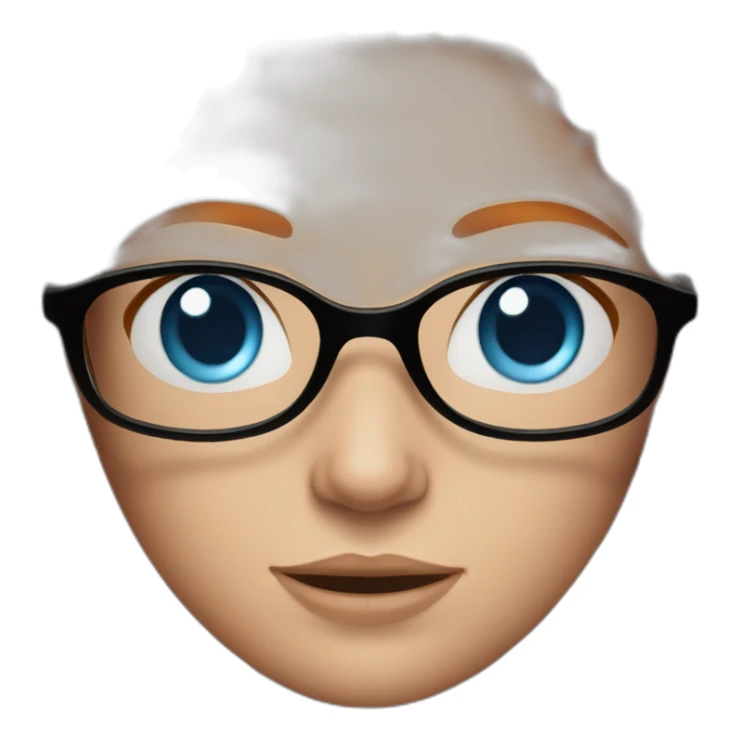 ginger woman with freckles and blue eyes and glasses sticker