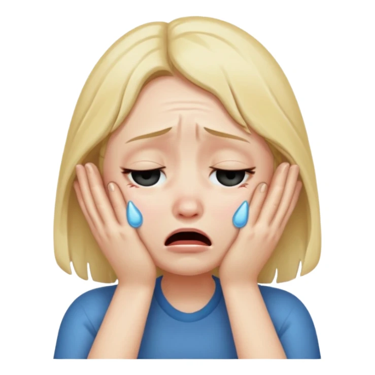 Labubu llorando, sollozando con manos en la cara sticker