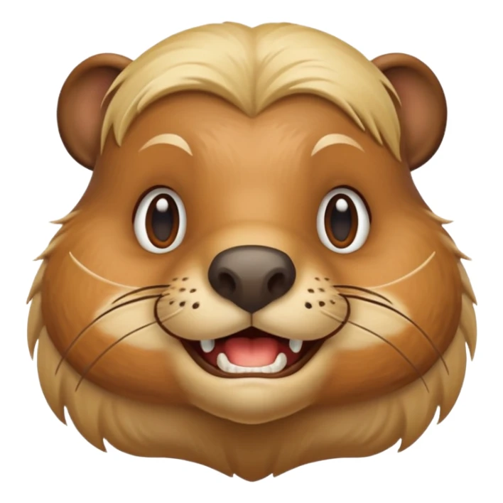 Beaver big front teeth long blond hair sticker