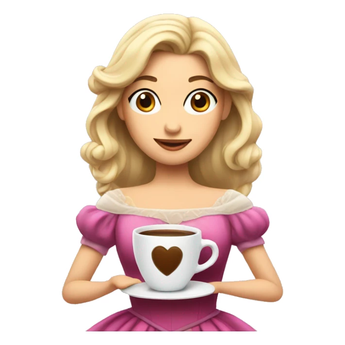 Princess with coffe sticker