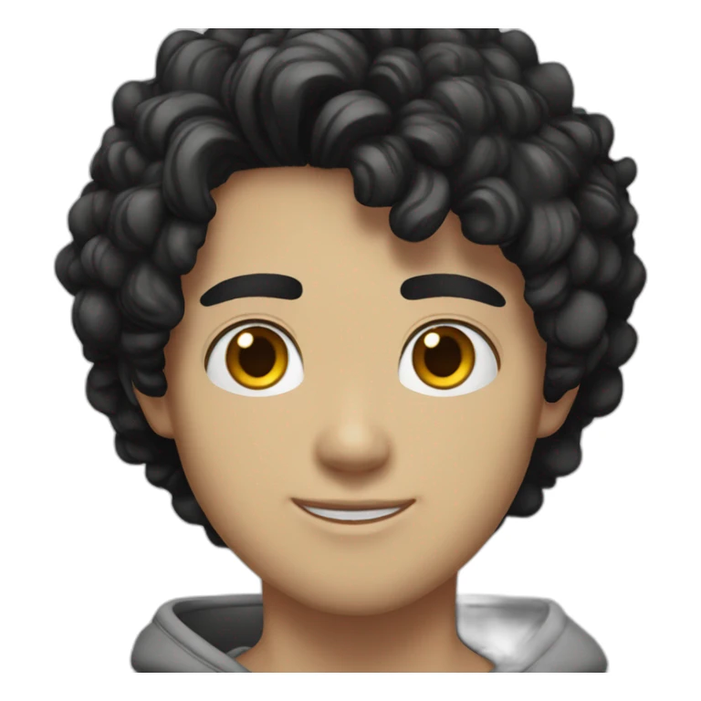 Guy 20 y.o. black hair amber eyes white skin sticker