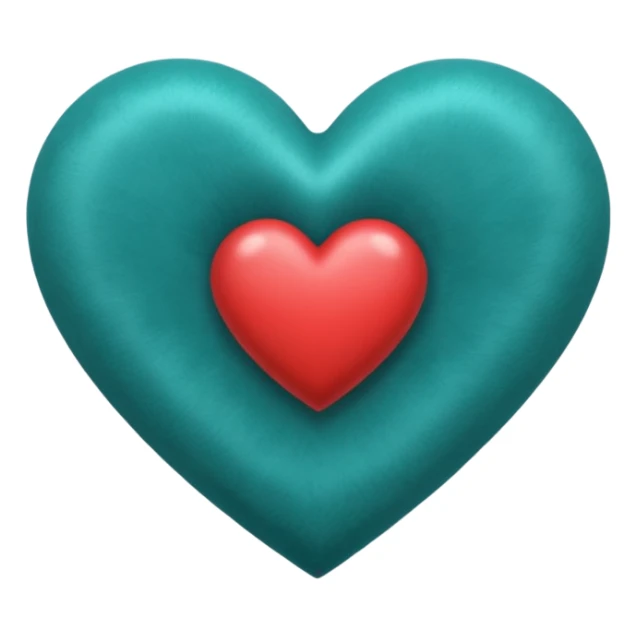 heart with a velvet teal center sticker