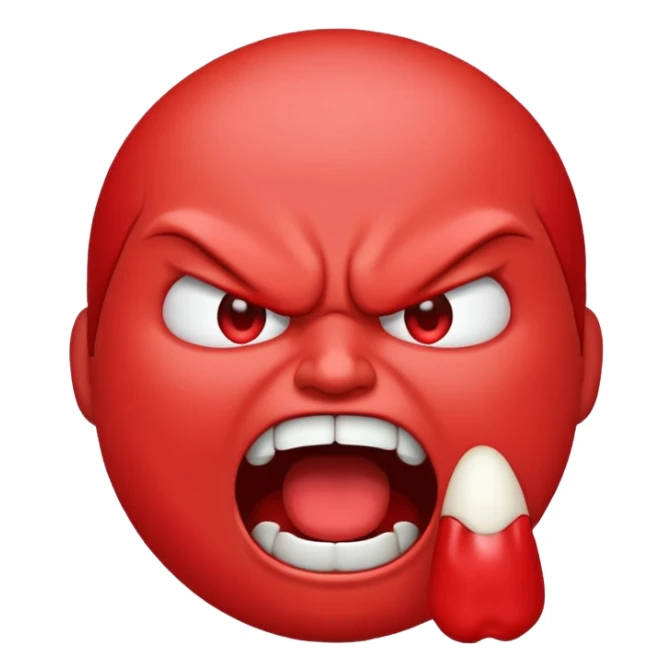 gum tsion emoji very not nice rude shouting ragebaiter sticker