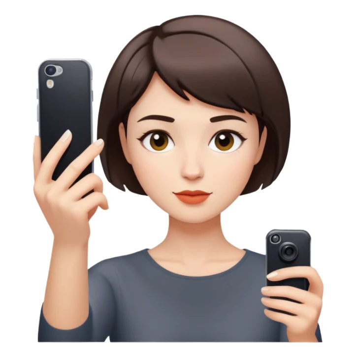 woman taking a selfie, short hair sticker