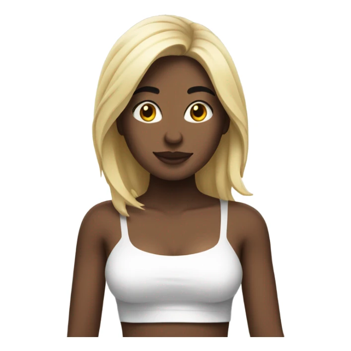 chica blanca con cabello negro y top blanco  sticker