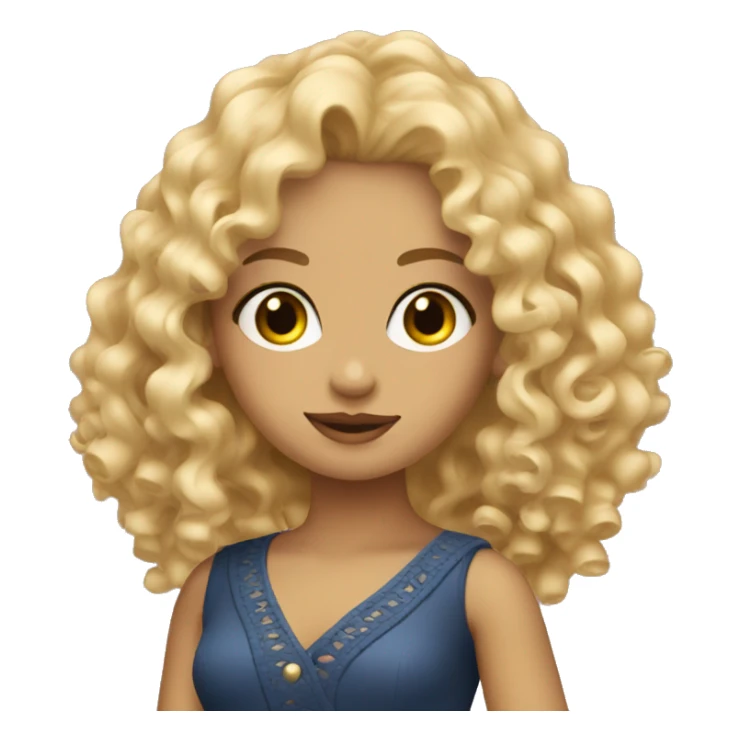 Blonde curly girl modeling on a catwalk  sticker