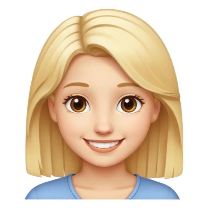 smiling girl with blonde hair sticker