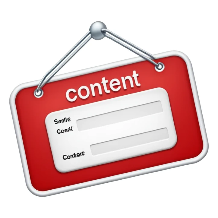 Remove the ring, keep the classic red and white name tag with the word 'content' sticker