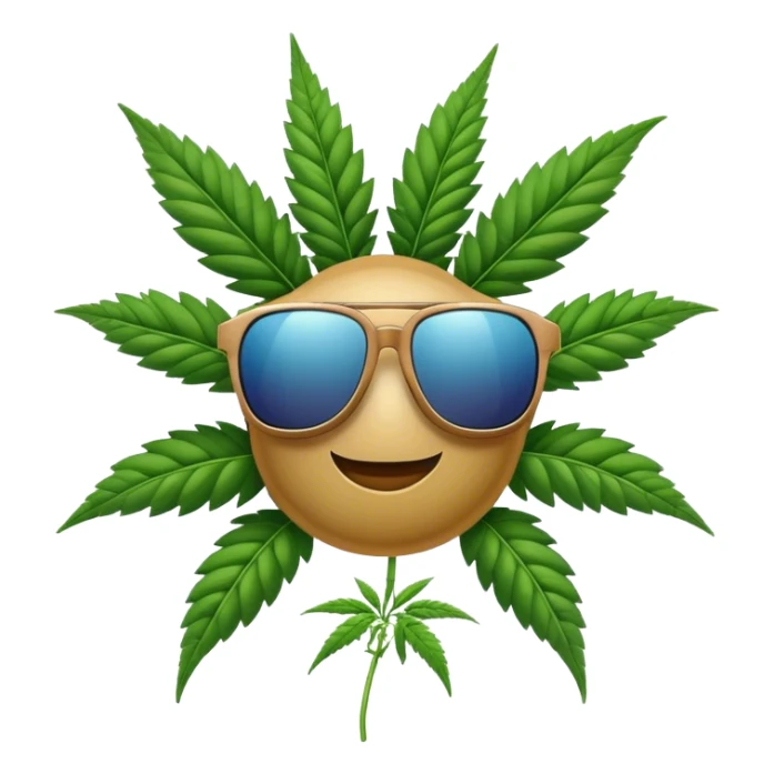 HEMP PLANT WITH SUNGLASSES sticker