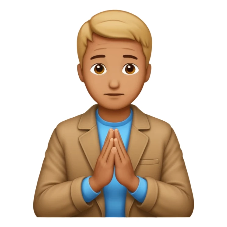 make praying man emoji looks exactly using default iphone emoji icons like man, and pray hands sticker
