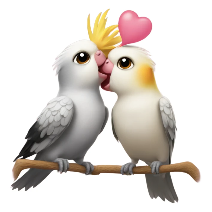 Cockatiel gives kisses sticker