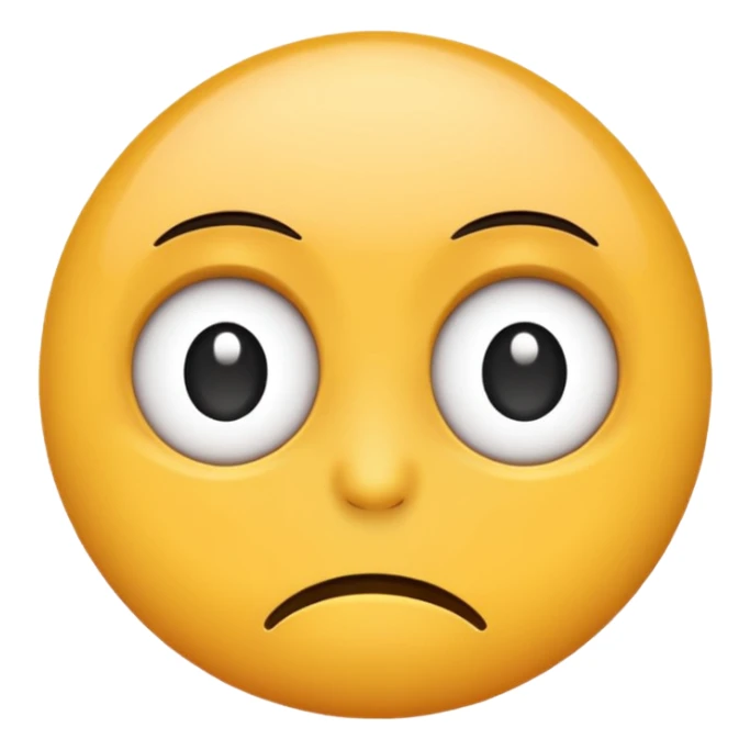 Sarcastic emoji rolling eyes showing only white part sticker