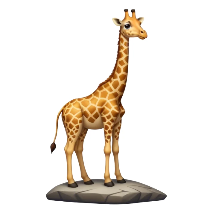 Giraffe with a short neck standing on a rock sticker
