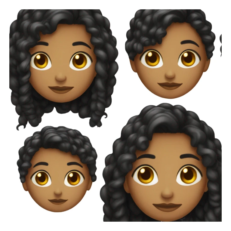 Uma mulher de cabelo longo e liso e preto, olhos pretos, cor parda  sticker