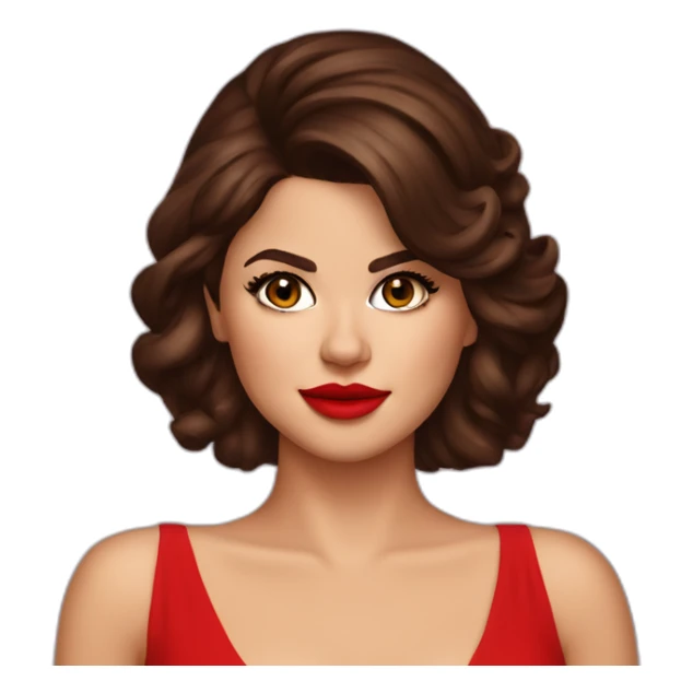 Selena Gomez hot red dress sticker