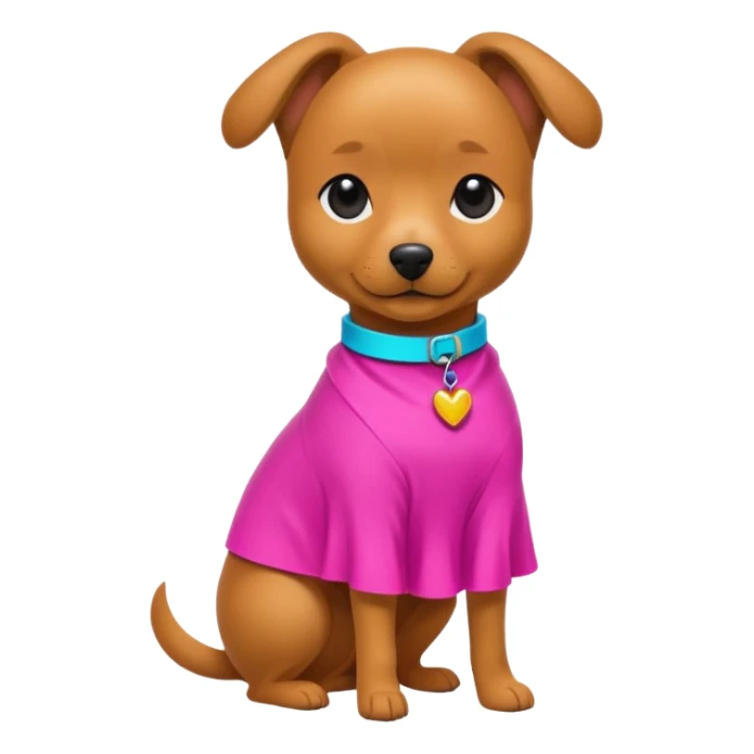 DOG wearring neon fashion dress sticker