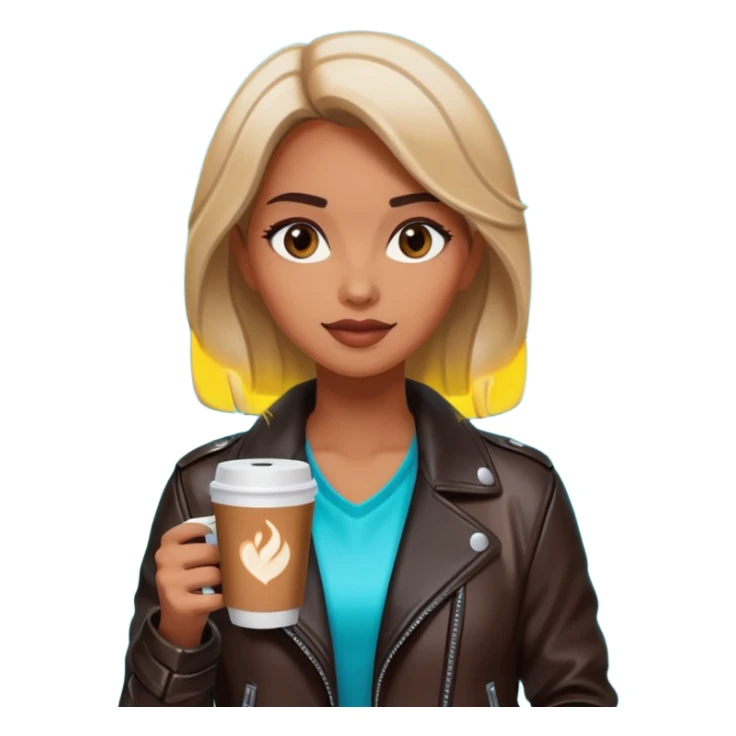 Woman with coffee + neon glow, Midnight Wander. sticker