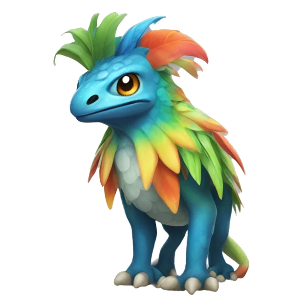 Colorful tropical Pokémon fantasy animal creature  sticker