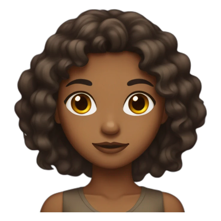 brown girl with amber eyes and long dark hair sticker