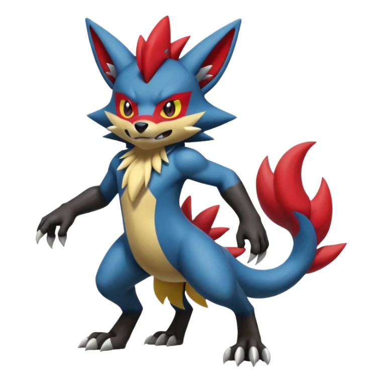 Lucario-Zoroark-Zeraora-Fakémon-hybrid-creature (full body)  sticker