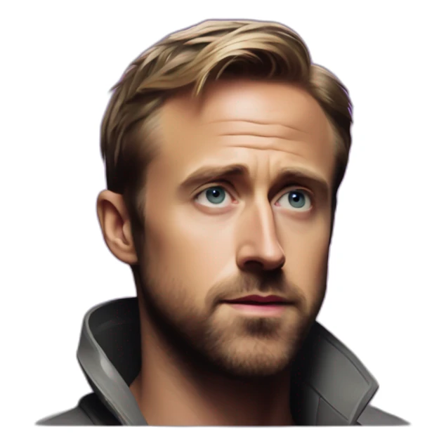 Ryan gosling staring at purple light from blade runner 2049 sticker