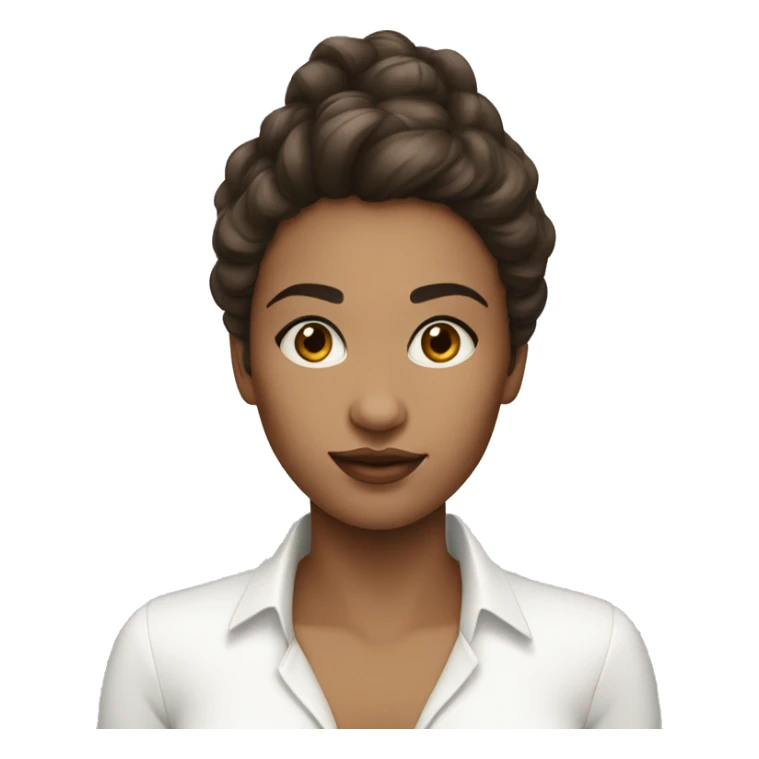 femme peau blanche cheveux brun yeux bleus sticker