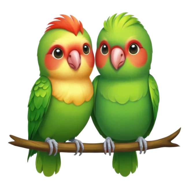 A Pair Of Green & Other Colored Lovebirds sticker