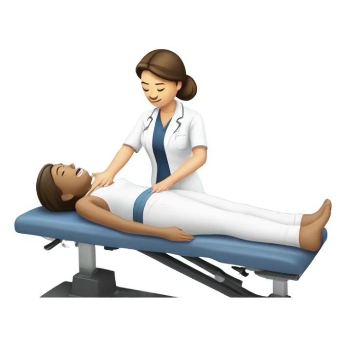 Female chiropractor adjusting patient  sticker