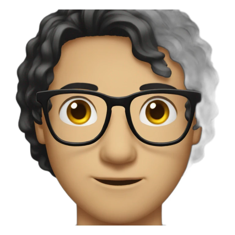 Person where I block eyeglasses and his ass black hair sticker