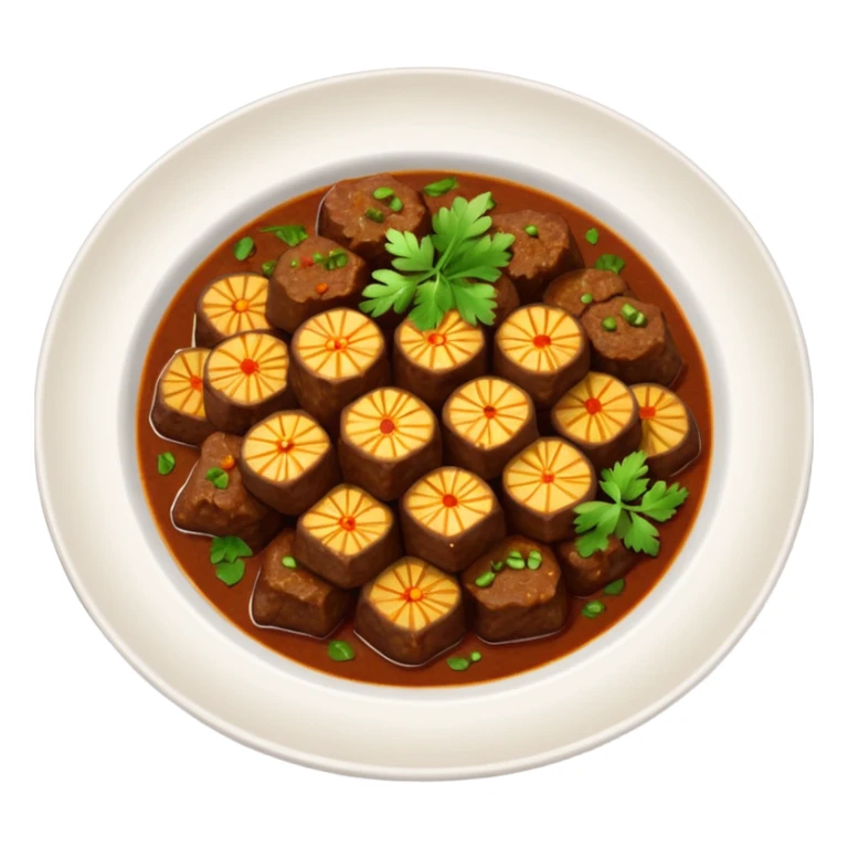a plate beef rendang sticker