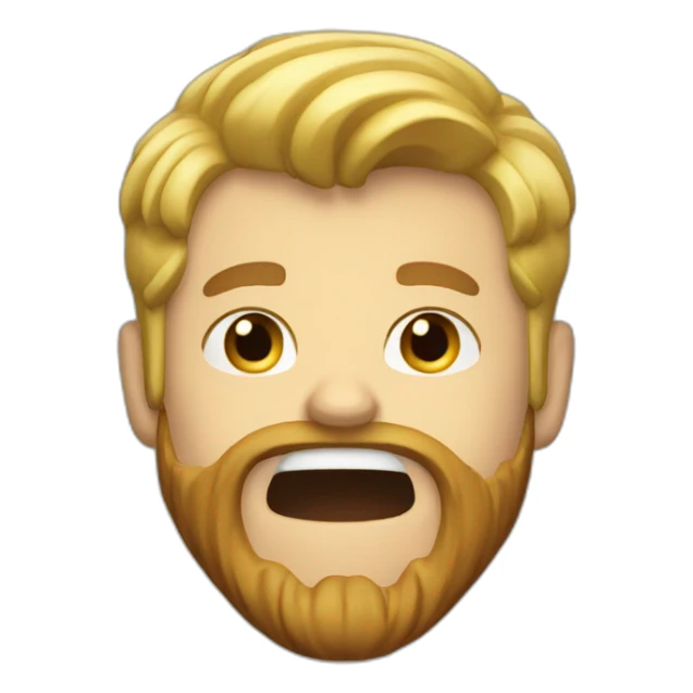 guy with blonde hair and brown beard shouting goal sticker
