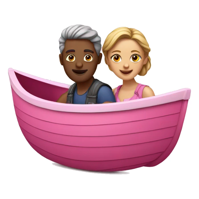 man and women on a pink boat sticker