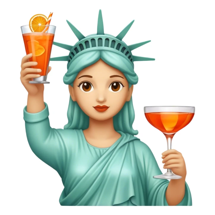 HOLDING COCKTAIL APEROL, statue of liberty sticker