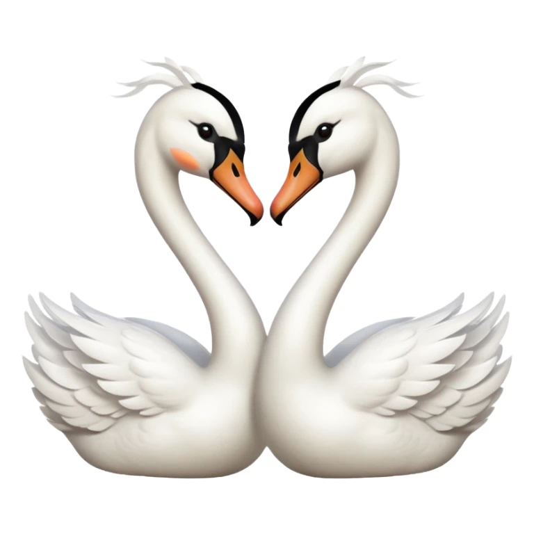 Two swan kissing emoji sticker
