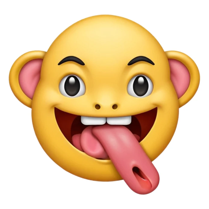 Tongue sticking out between twofingers sticker