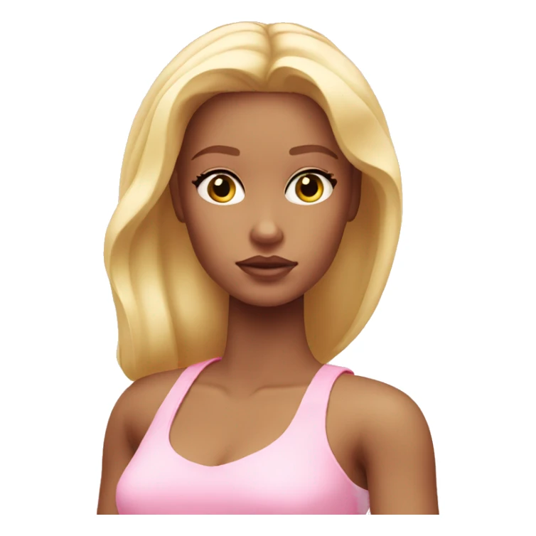 sad blonde girl depressed light light pink Barbie sticker