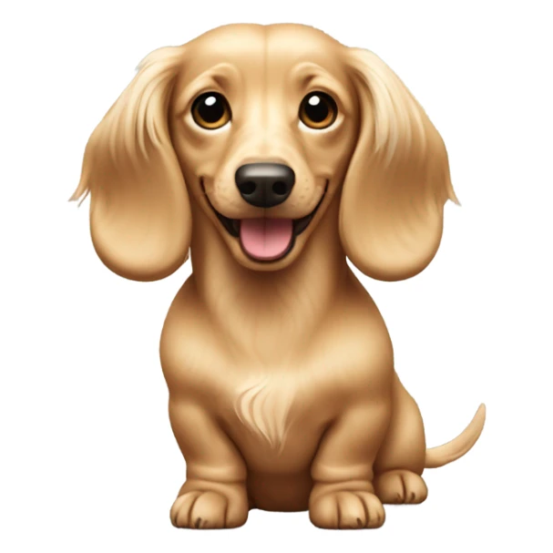 cream mini dachshund dog long hair sticker