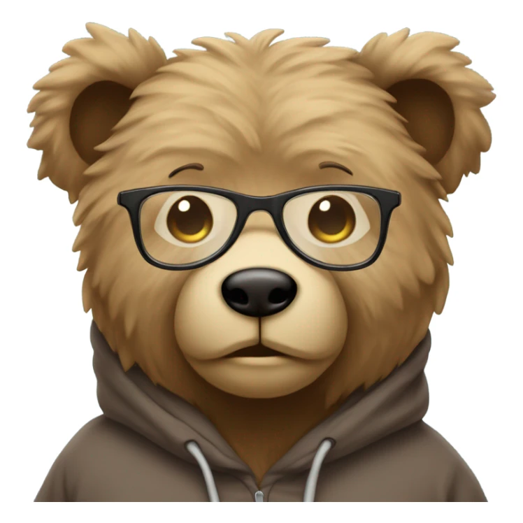 Cuddly teddy bear with glasses and hoodie sticker