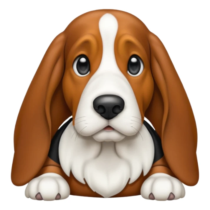 black and white basset hound sticker