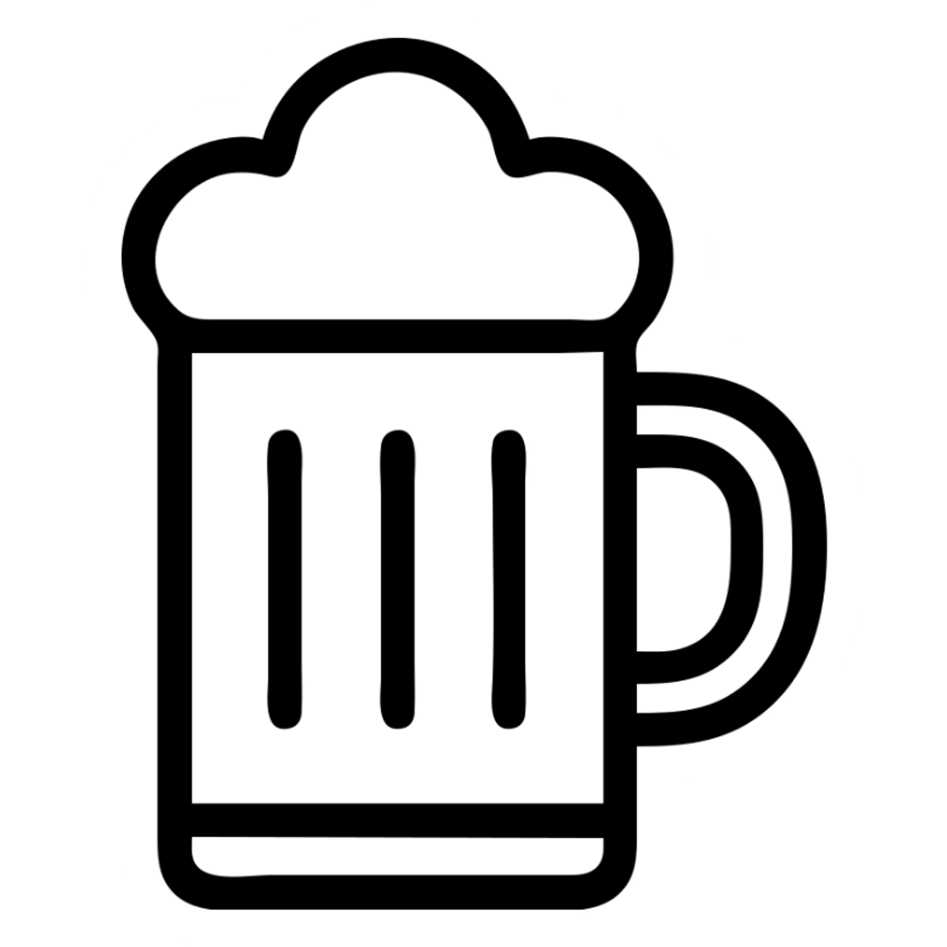 beer mug icon, outlined style, clean lines, no fill, modern look sticker