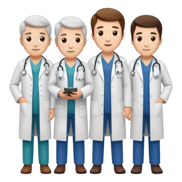 5 doctor staff all men make the differ in age make some space between em sticker