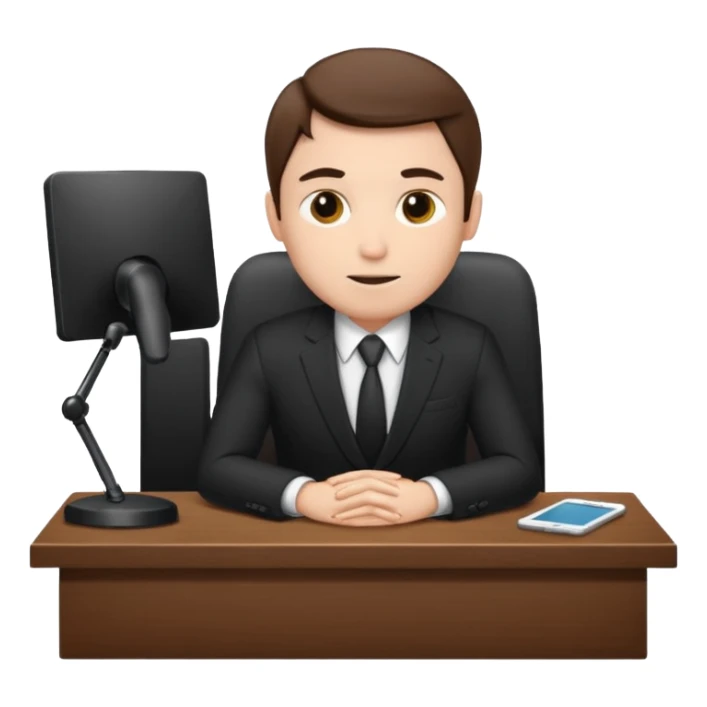 Business man sitting at a desk sticker