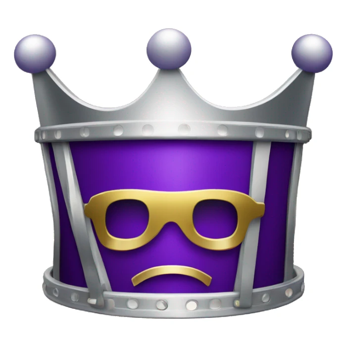 "Create a bold 'CinemaKing' emoji featuring a shining gold crown atop a sleek silver film reel. Add a rich royal purple background for a cinematic, majestic vibe that screams movie royalty!" sticker
