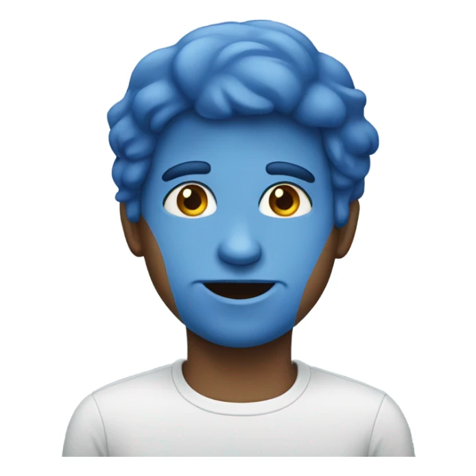 Emoji with blue face sticker